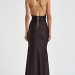 Abito donna Calliane lungo cioccolato 6934W BROWN DANAME 