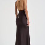 Abito donna Calliane lungo cioccolato 6934W BROWN DANAME 