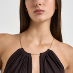 Abito donna Calliane lungo cioccolato 6934W BROWN DANAME 