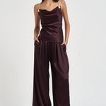 Top donna Lou con catena vino 7909A AUBERGINE DANAME 