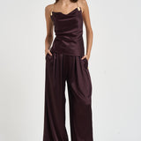 Top donna Lou con catena vino 7909A AUBERGINE DANAME 
