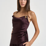 Top donna Lou con catena vino 7909A AUBERGINE DANAME 