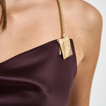 Top donna Lou con catena vino 7909A AUBERGINE DANAME 