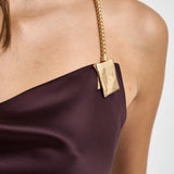 Top donna Lou con catena vino 7909A AUBERGINE DANAME 