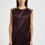 Top donna Nerina in raso vino 7910A AUBERGINE DANAME 