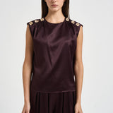 Top donna Nerina in raso vino 7910A AUBERGINE DANAME 