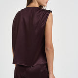 Top donna Nerina in raso vino 7910A AUBERGINE DANAME 