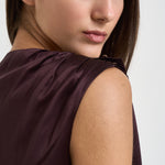 Top donna Nerina in raso vino 7910A AUBERGINE DANAME 