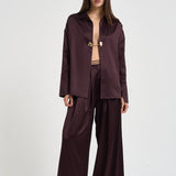 Camicia donna Alessia con chiusura gioiello vino 7913A AUBERGINE DANAME 