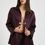 Camicia donna Alessia con chiusura gioiello vino 7913A AUBERGINE DANAME 