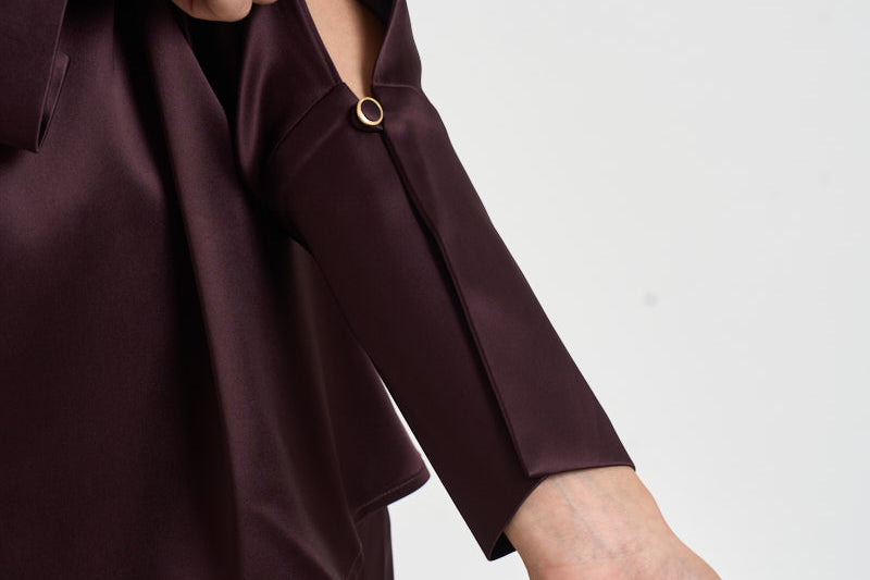 Camicia donna Alessia con chiusura gioiello vino 7913A AUBERGINE DANAME 
