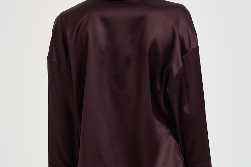 Camicia donna Alessia con chiusura gioiello vino 7913A AUBERGINE DANAME 