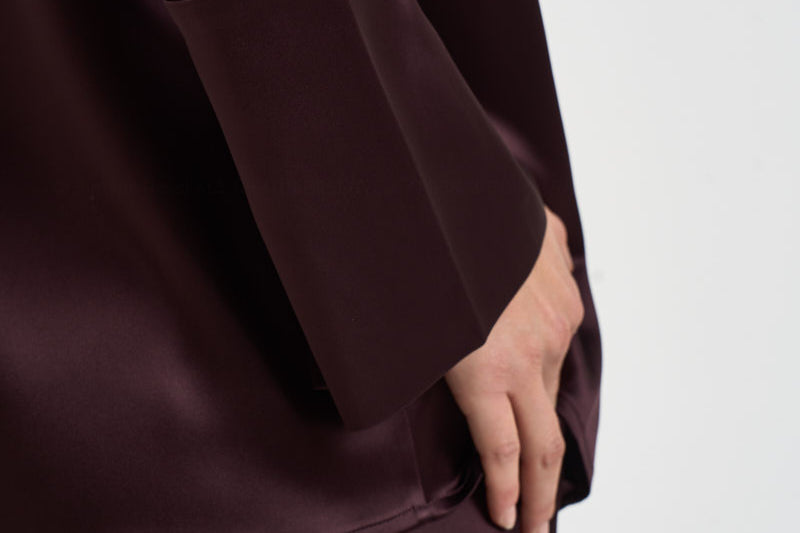 Camicia donna Alessia con chiusura gioiello vino 7913A AUBERGINE DANAME 