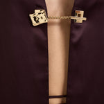 Camicia donna Alessia con chiusura gioiello vino 7913A AUBERGINE DANAME 
