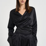 Blusa donna Alexa con fusciacca nera 7918S BLACK DANAME 