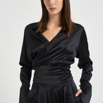 Blusa donna Alexa con fusciacca nera 7918S BLACK DANAME 