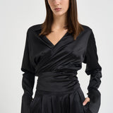 Blusa donna Alexa con fusciacca nera 7918S BLACK DANAME 