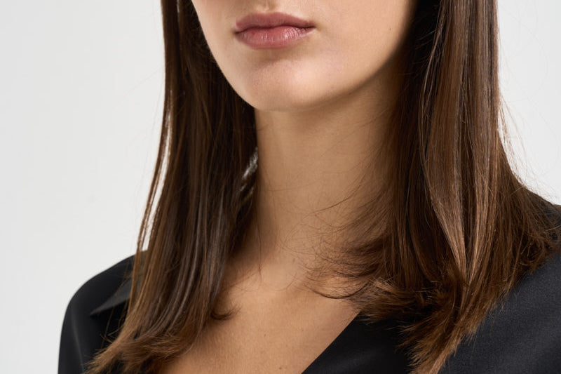 Blusa donna Alexa con fusciacca nera 7918S BLACK DANAME 