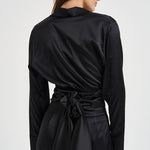 Blusa donna Alexa con fusciacca nera 7918S BLACK DANAME 