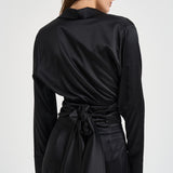 Blusa donna Alexa con fusciacca nera 7918S BLACK DANAME 
