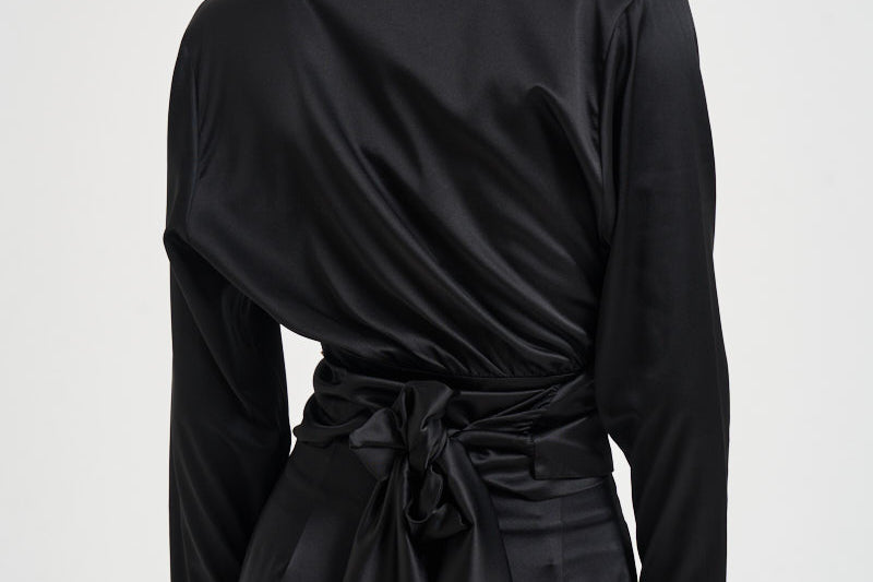 Blusa donna Alexa con fusciacca nera 7918S BLACK DANAME 