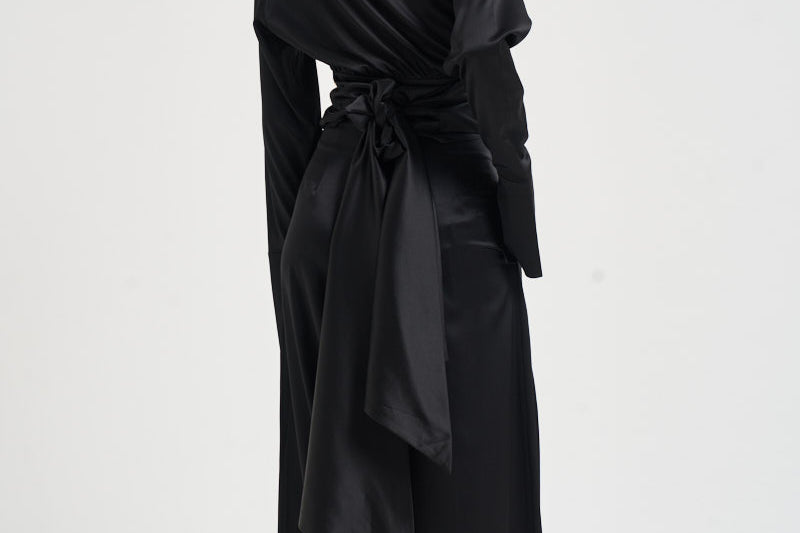 Blusa donna Alexa con fusciacca nera 7918S BLACK DANAME 