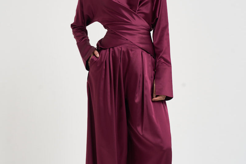Blusa donna Xenia incrociata magenta 7919S BORDEAUX DANAME 