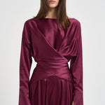 Blusa donna Xenia incrociata magenta 7919S BORDEAUX DANAME 
