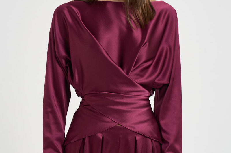 Blusa donna Xenia incrociata magenta 7919S BORDEAUX DANAME 
