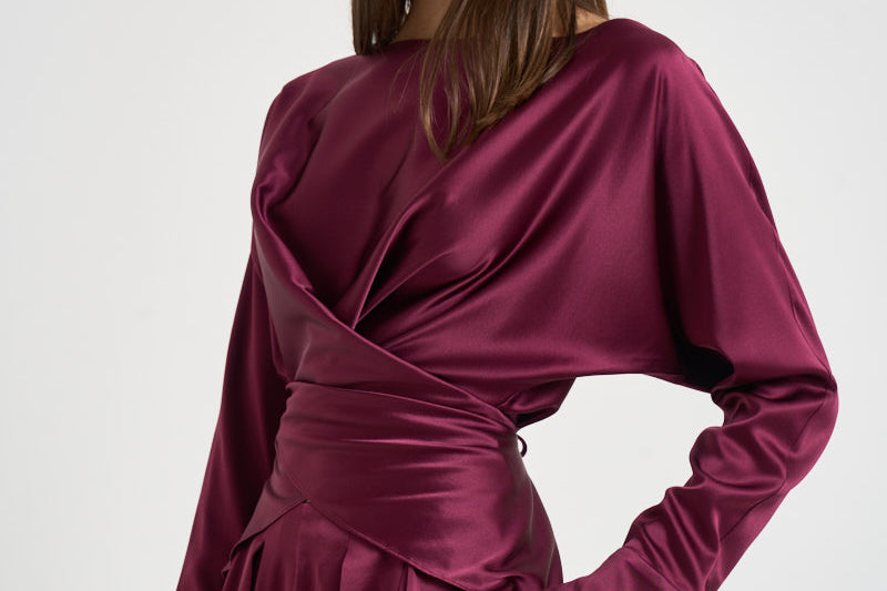 Blusa donna Xenia incrociata magenta 7919S BORDEAUX DANAME 