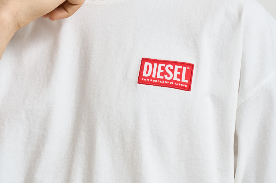 T-shirt uomo girocollo con logo bianca A14947 0NIAR100 DIESEL 