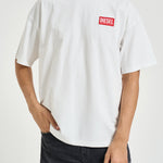 T-shirt uomo girocollo con logo bianca A14947 0NIAR100 DIESEL 