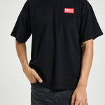 T-shirt uomo girocollo con logo nera A14947 0NIAR9XX DIESEL 