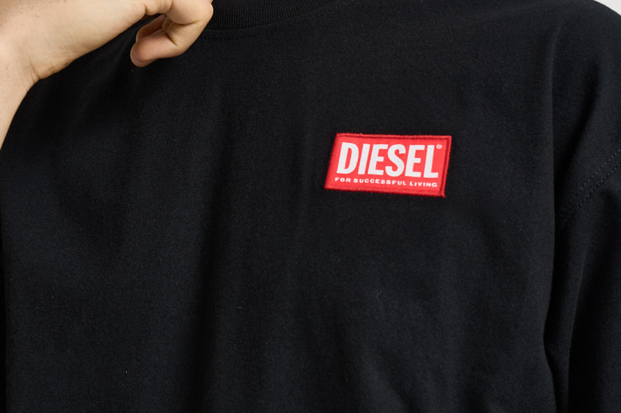 T-shirt uomo girocollo con logo nera A14947 0NIAR9XX DIESEL 