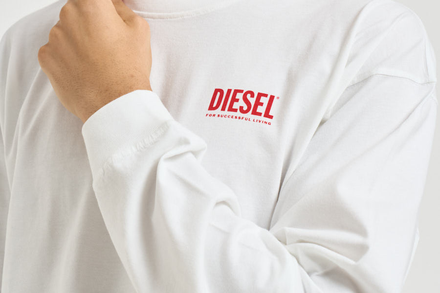 T-shirt uomo manica lunga bianca A20037 0EPCA100 DIESEL 