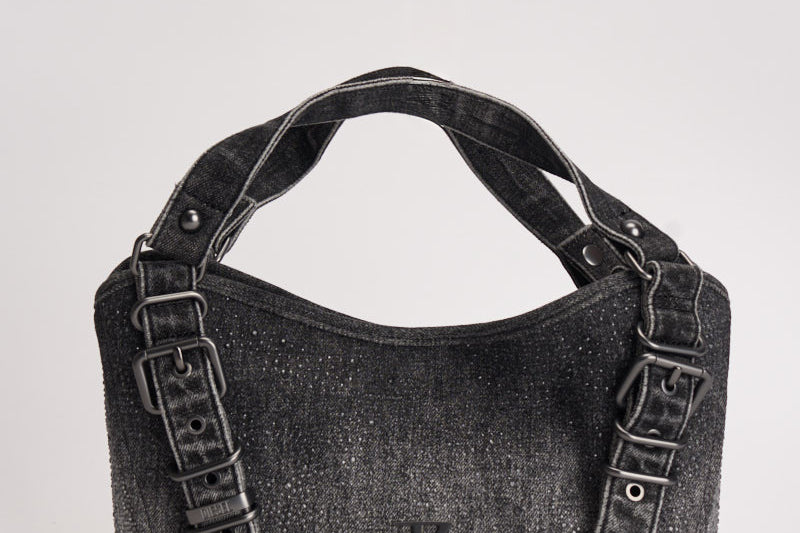 Borsa donna D-One piccola in denim nera X10930 P9403T8013 DIESEL 