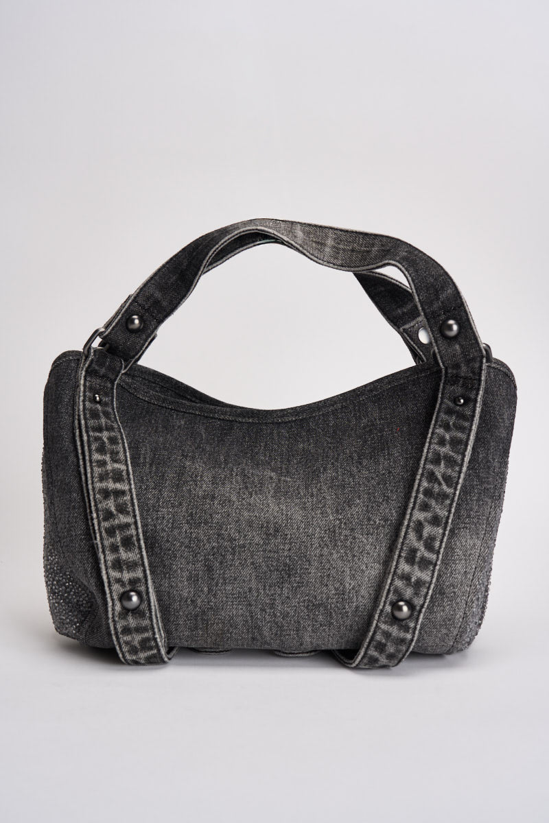 Borsa donna D-One piccola in denim nera X10930 P9403T8013 DIESEL 