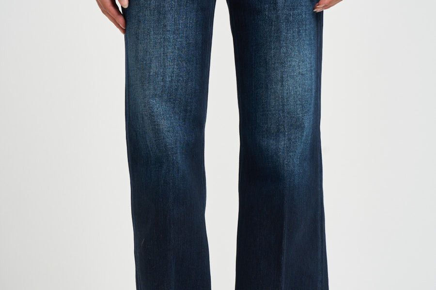 Jeans donna dritto Jacklyn in denim blu scuro DP427 DF0310DMS2 DONDUP 