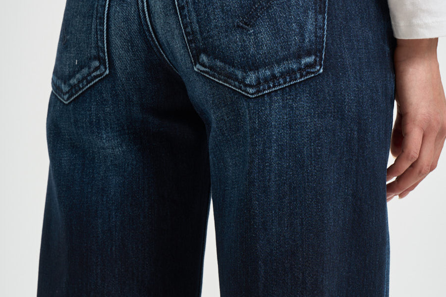 Jeans donna dritto Jacklyn in denim blu scuro DP427 DF0310DMS2 DONDUP 