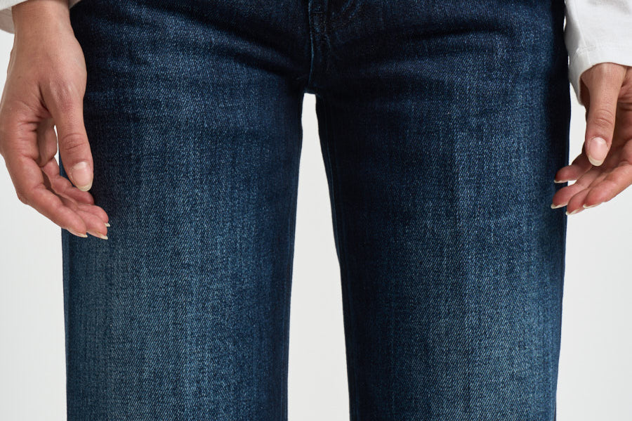 Jeans donna dritto Jacklyn in denim blu scuro DP427 DF0310DMS2 DONDUP 