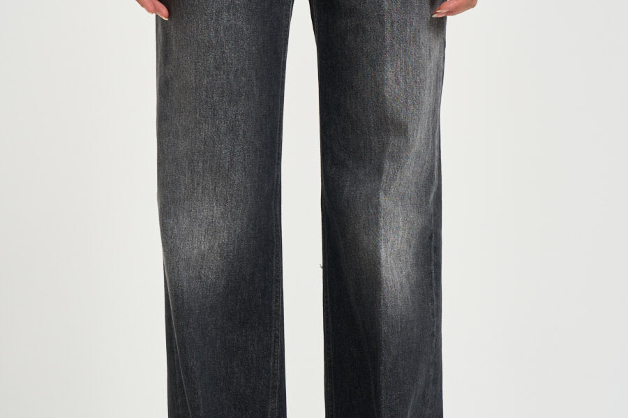 Jeans donna Jacklyn wide leg nero DP427 DFH339DMX3 DONDUP 