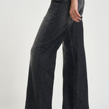 Jeans donna Jacklyn wide leg nero DP427 DFH339DMX3 DONDUP 