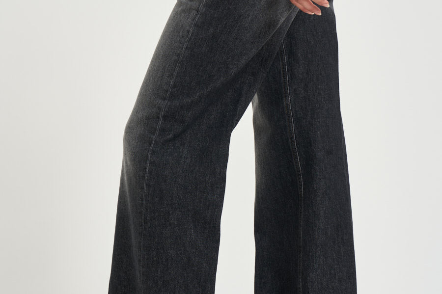 Jeans donna Jacklyn wide leg nero DP427 DFH339DMX3 DONDUP 