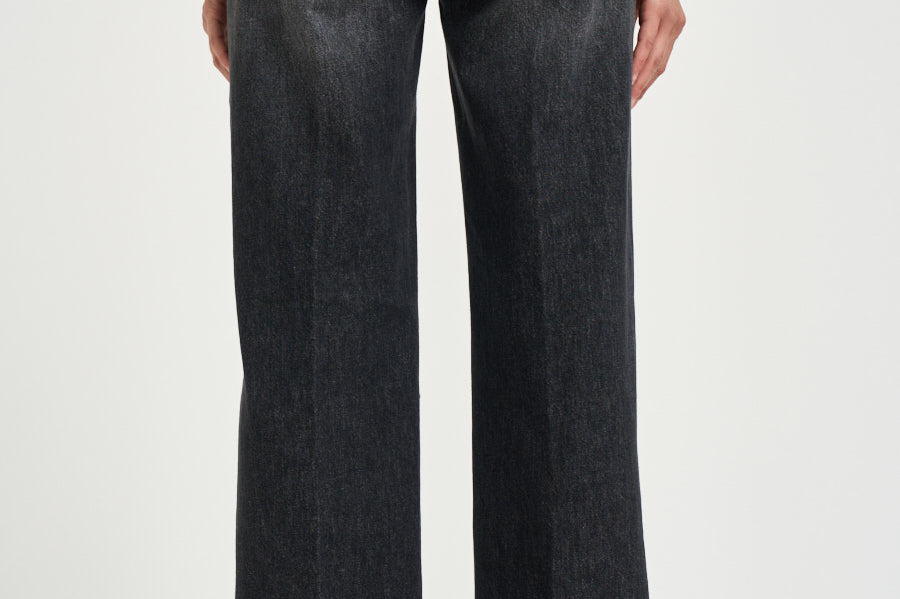 Jeans donna Jacklyn wide leg nero DP427 DFH339DMX3 DONDUP 