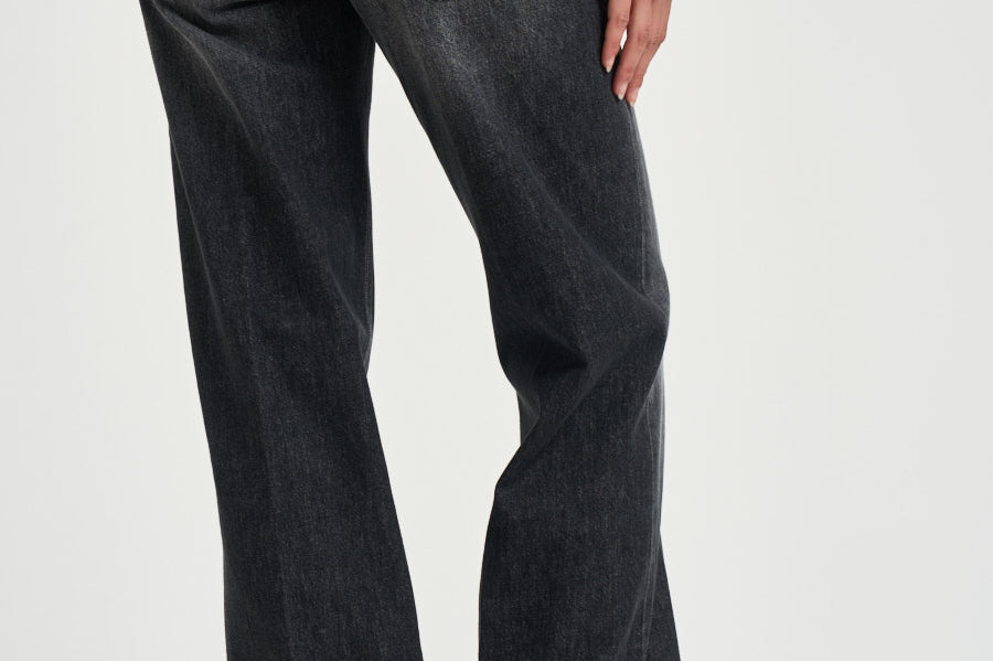 Jeans donna Jacklyn wide leg nero DP427 DFH339DMX3 DONDUP 