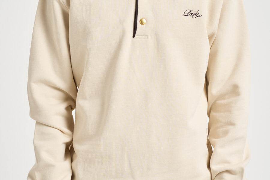 Felpa a polo uomo panna PL132 CO127SD DROLE DE MONSIEUR 