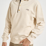 Felpa a polo uomo panna PL132 CO127SD DROLE DE MONSIEUR 