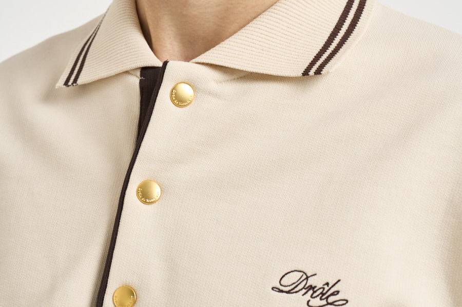 Felpa a polo uomo panna PL132 CO127SD DROLE DE MONSIEUR 