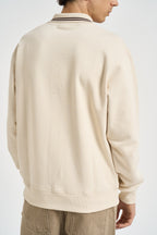 Felpa a polo uomo panna PL132 CO127SD DROLE DE MONSIEUR 