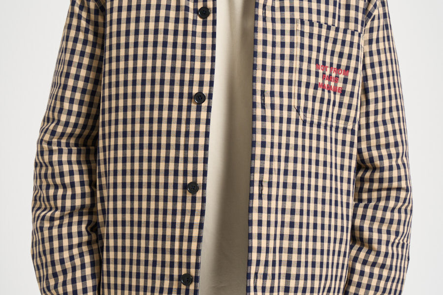Giubbotto uomo a quadri beige e blu SH270 CO310BG DROLE DE MONSIEUR 